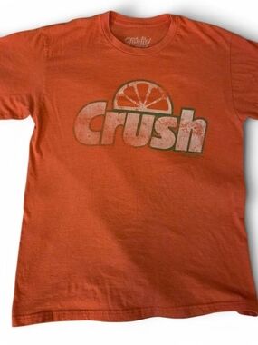 Crush Logo Short Sleeve Tee — Orange Vintage Graphic